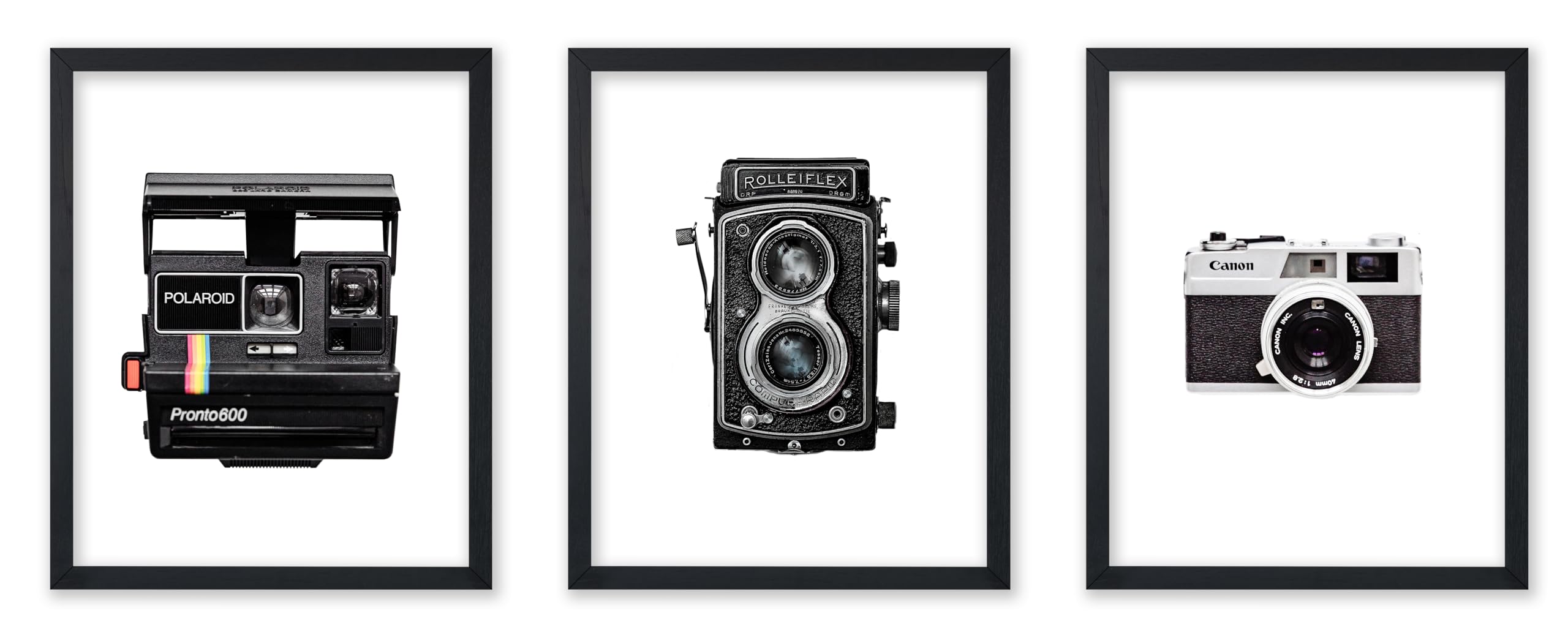 Poster Master 3-Piece Vintage Camera Poster - Retro Photography Print - Polaroid Art - Gift for Men, Women & Photographer - Minimal Decor for Bedroom, Dorm, Office or Studio - 11x14 UNFRAMED Wall Art