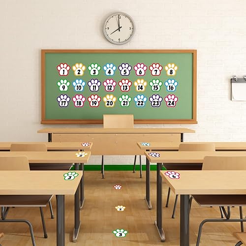 Miniatura 2 de D24TIME Calcomanías de números de 4 pulgadas, 36 puntos de línea para piso de aula