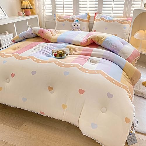 Miniatura 7 de Edredón de cama alternativo para todas las estaciones, 79 x 91 pulgadas, edredón reversible acolchado de microfibra e inserto de edredón, edredón de