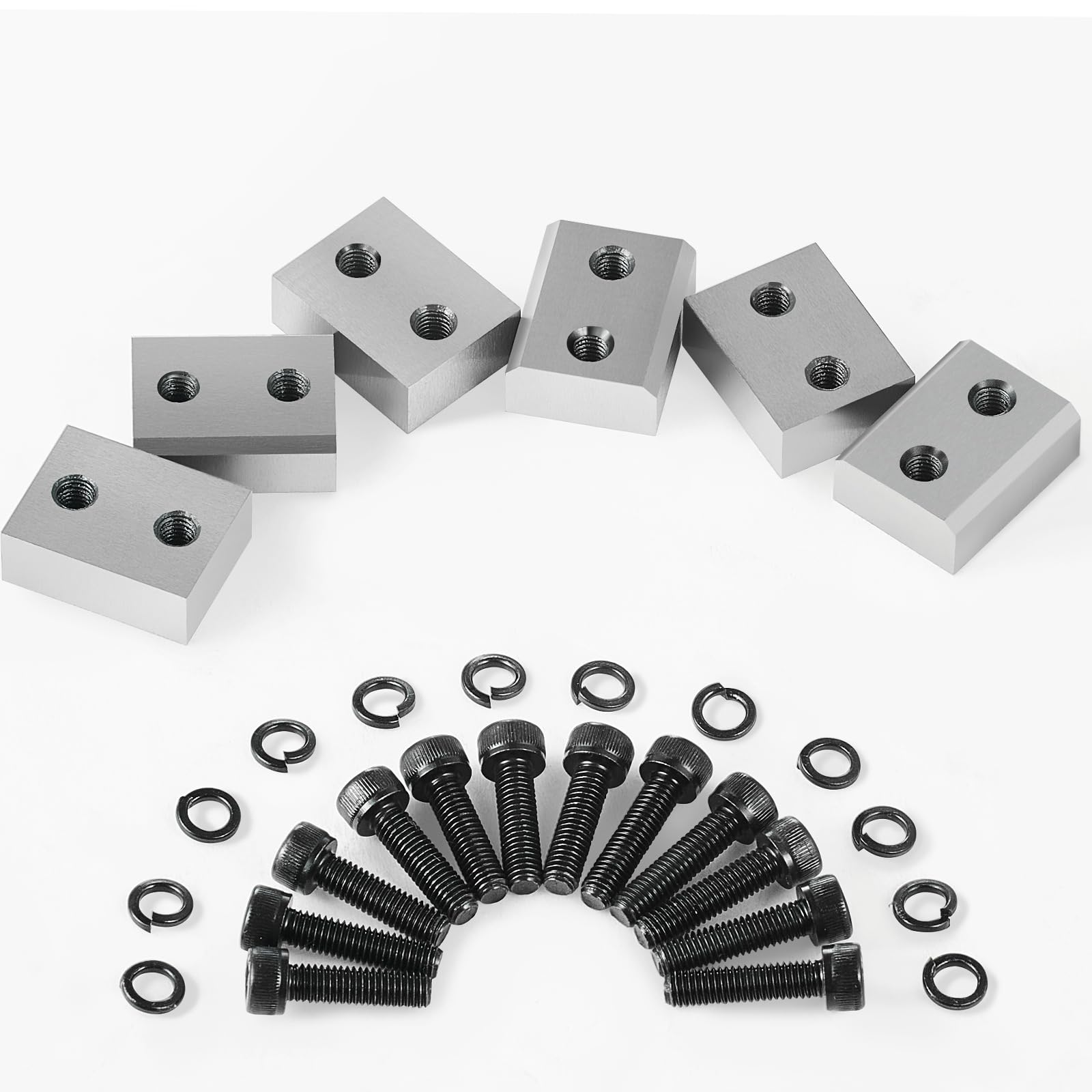 Happybuy Electric Rebar Cutter Blade, 6 PCS 25mm (1 inch) Cutting Diameter, HRC58-60 Hard Hydraulic Rebar Blade Replacement for Model RC-25 with 12 Hexagon Screws & Spring Washers