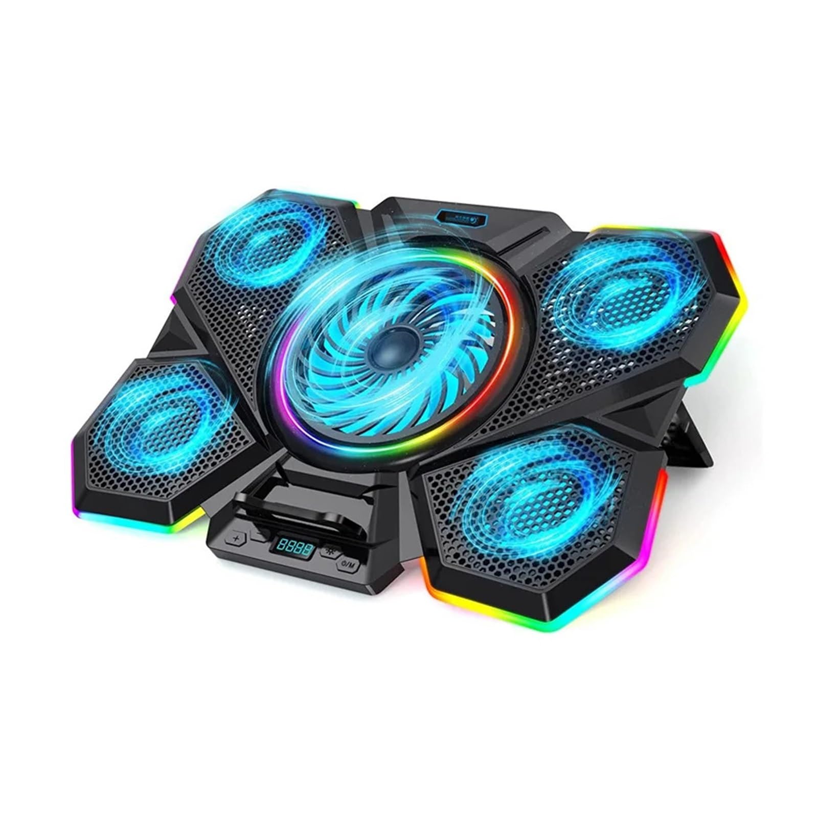 F13 Multiángulo, Radiador For Portátil RGB, Base For Portátil Silenciosa De 12-17 Pulgadas(F7 5V)