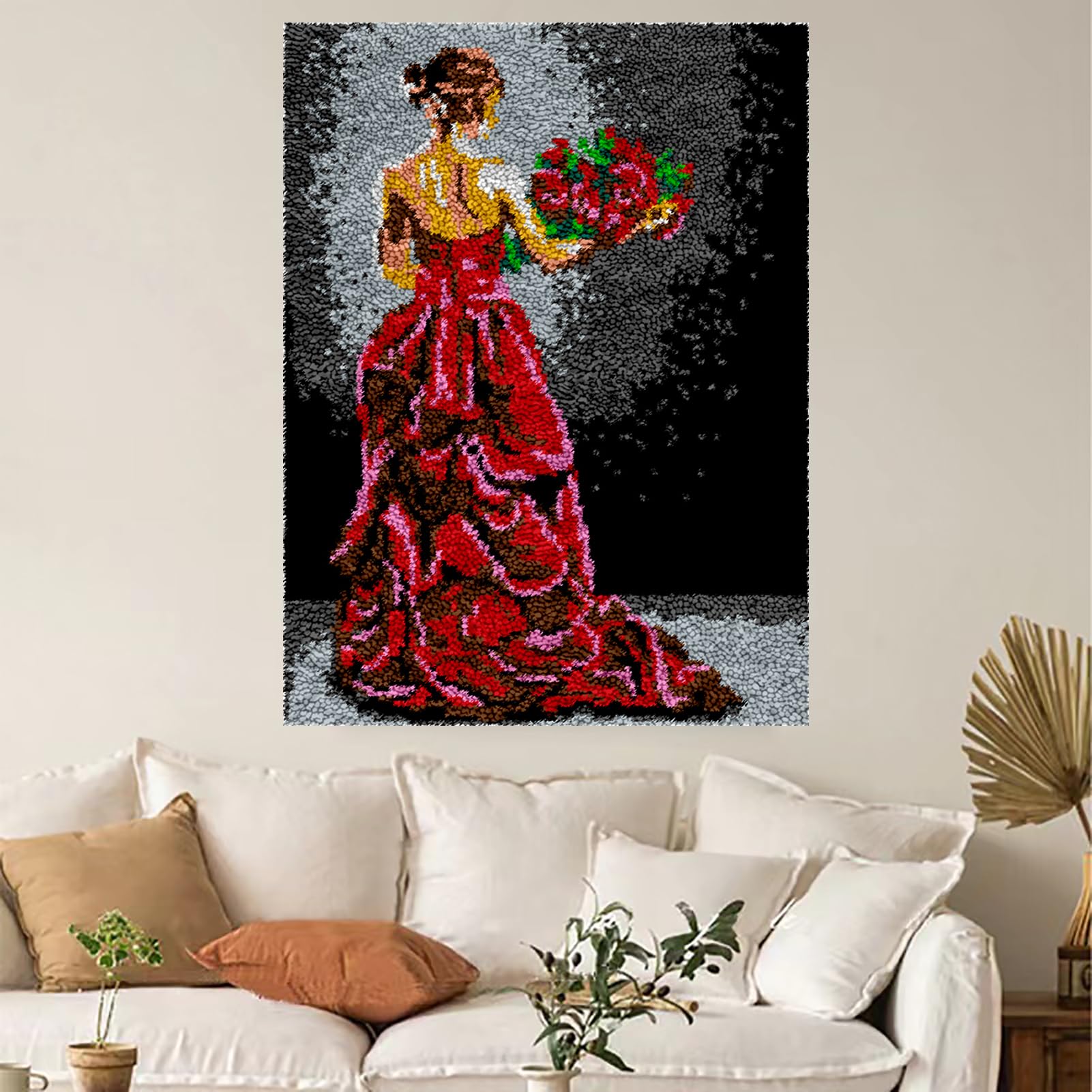 Knüpfen Set Knüpfteppich zum Selbstknüpfen für Erwachsene - Knüpfset 55 x 75 cm