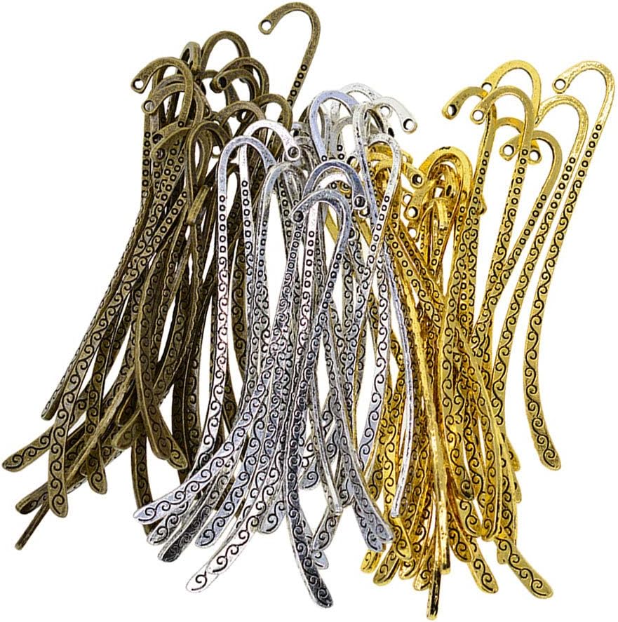 60pcs Retro Metal Bookmark Beading Vintage Bookmark Student Gifts