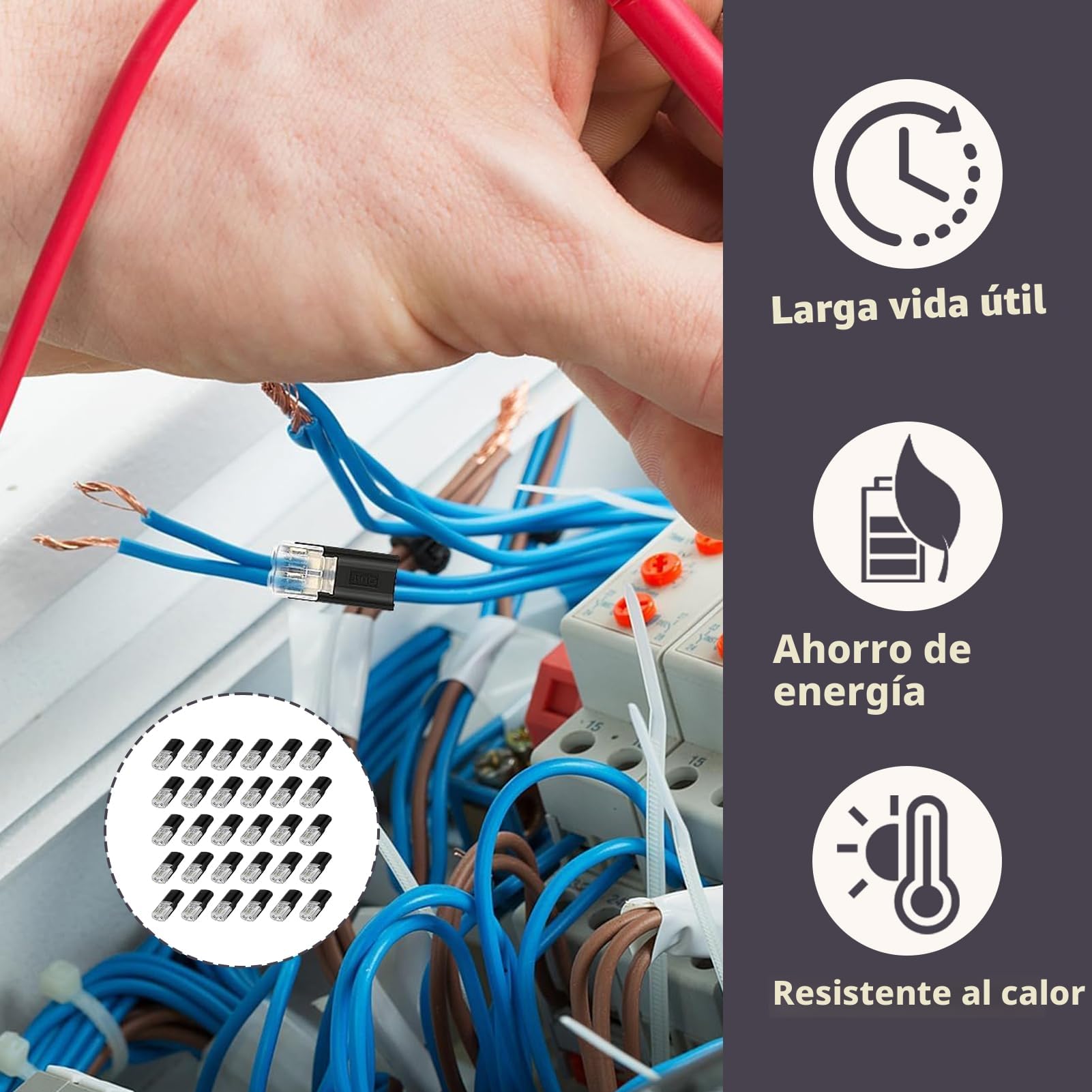 30 Piezas conectores electricos rapidos, conexion rapida electrica 18-22 AWG, conector electrico rapido para Automoción y Hogar, Terminal de Empalme Duradero y Reutilizable, Terminal en H