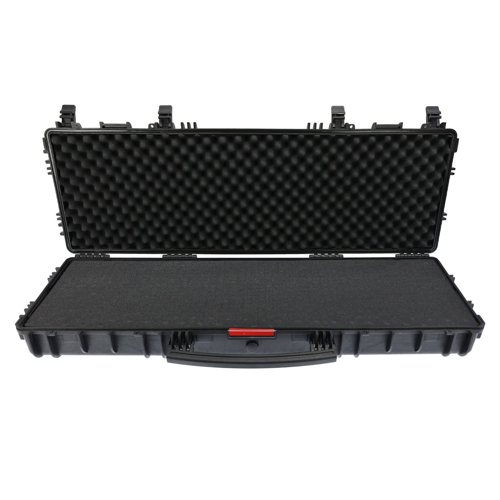 OpTacs Waffenkoffer für Langwaffen - Large 118,9x40,5x16,0cm schwarz Schaumstoffpolsterung Koffer Gewehrkoffer Rifle Case für Airsoft Gewehr Waffe Jagd