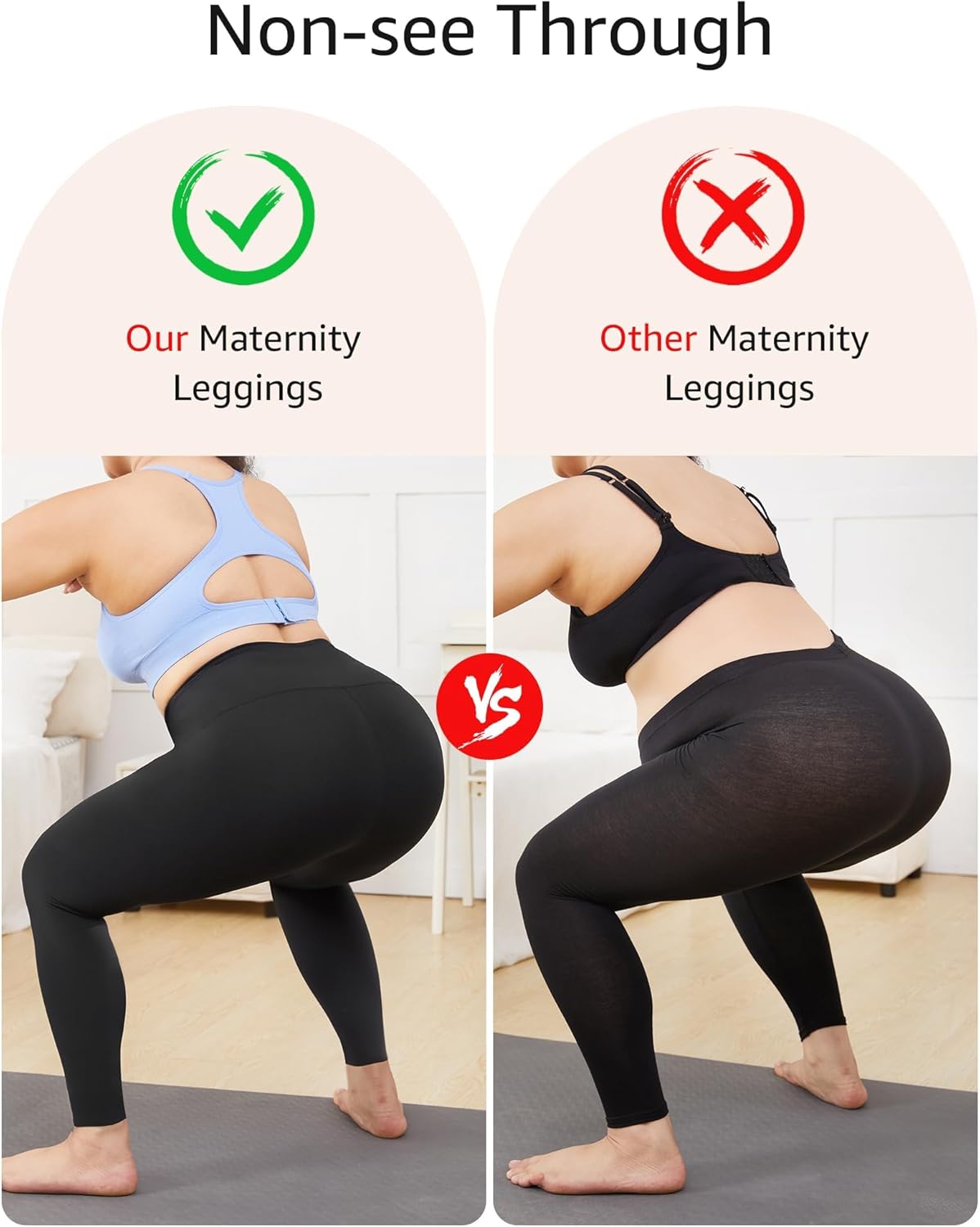 HOFISH Maternity Leggings, Yoga Pants, Pregnancy Leggings Over The Belly Workout Active Wear - Image 3