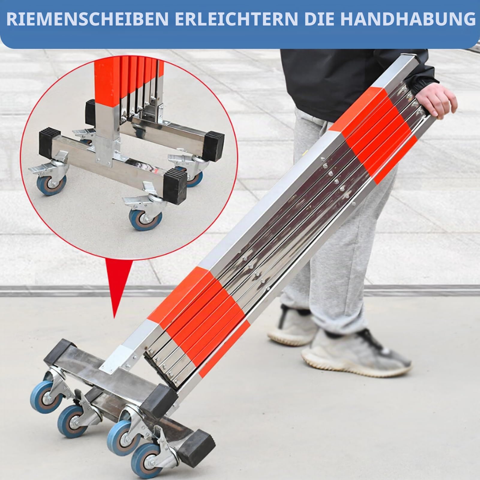 Absperrgitter baustelle, Scherensperre Rostfreie Stähle, Warnwirkung Schrankenzaun Outdoor Sperrgatter 1.2x2.5m, Absperrschere Ausziehbar Mit Abschließbare Riemenscheiben privaten gewerblichen (Rot)