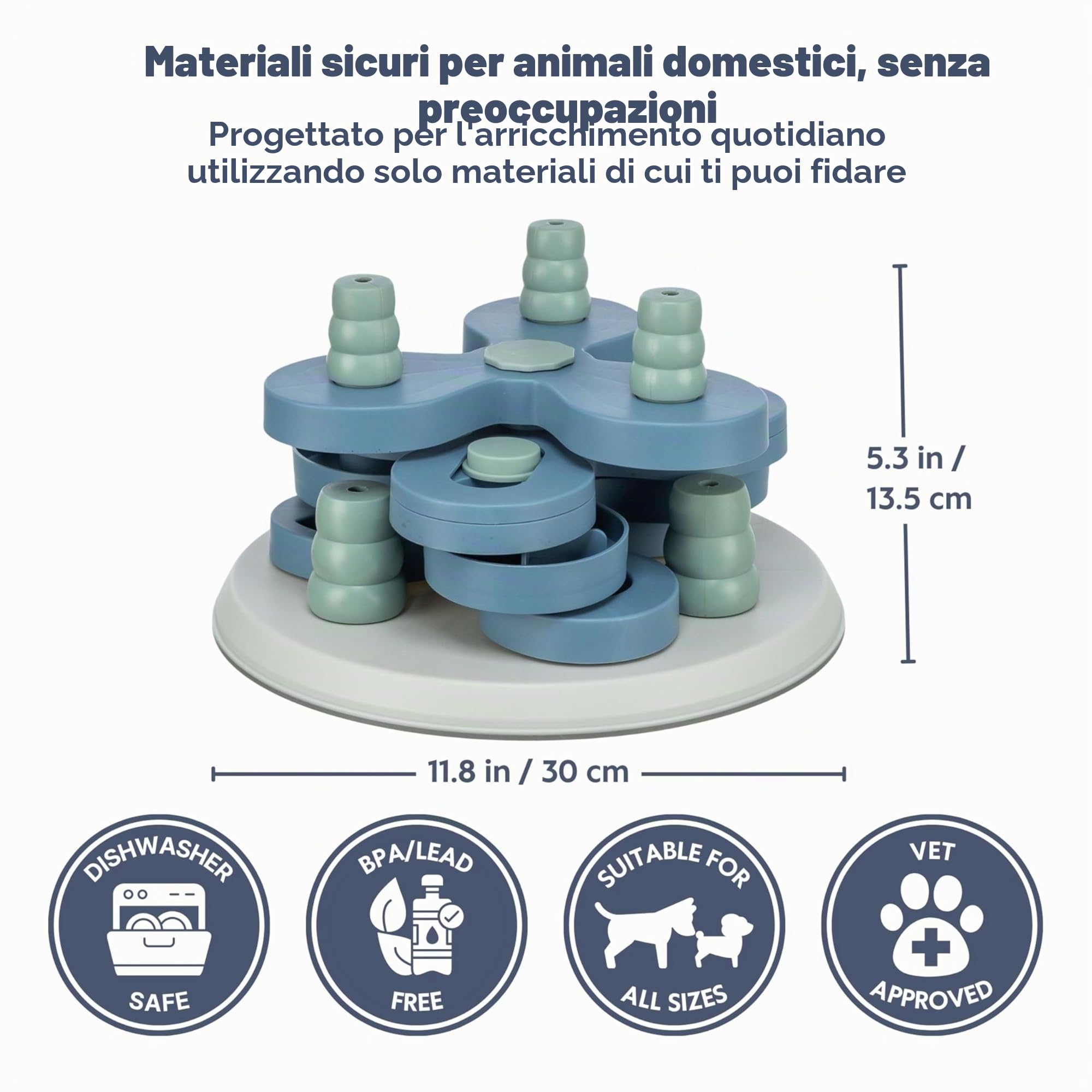 Trixie Gioco di strategia per la Torre dei Fiori, Ø 30 x 13 cm, 1125 kg, Bianco/Blu, Tutte Le Misure di Razza