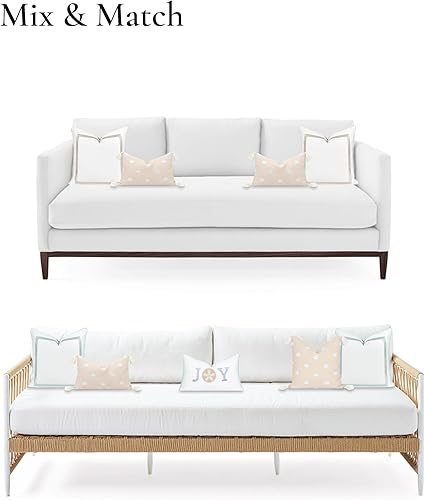 Miniatura 4 de Hofdeco Premium Solo funda de almohada lumbar para patio costero de otoño, 12 x 20 pulgadas, repelente al agua para patio trasero, sofá, borla