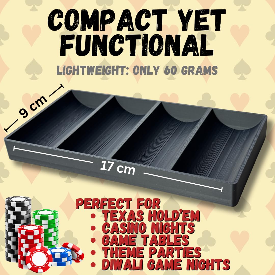 JOY JUNCTURE Poker Chip Tray with Name Text – Personalized Poker Chip Holder Rack for Home Poker Tables | Lightweight Plastic Casino Style Organizer Gift 2