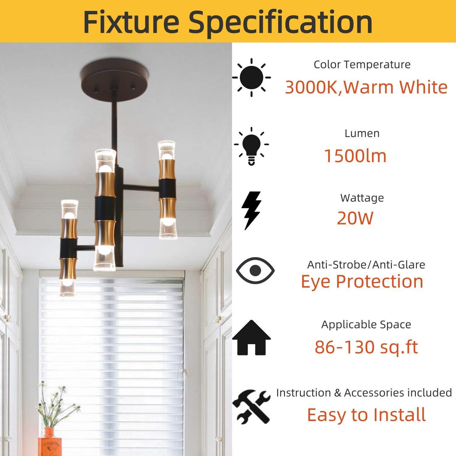Black Friday - 70% OFF Joyxeon Black and Gold Led Chandelier (6 Lights 3000K) Up To 60% OFF Joyxeon Black and Gold Led Chandelier (6 Lights 3000K)