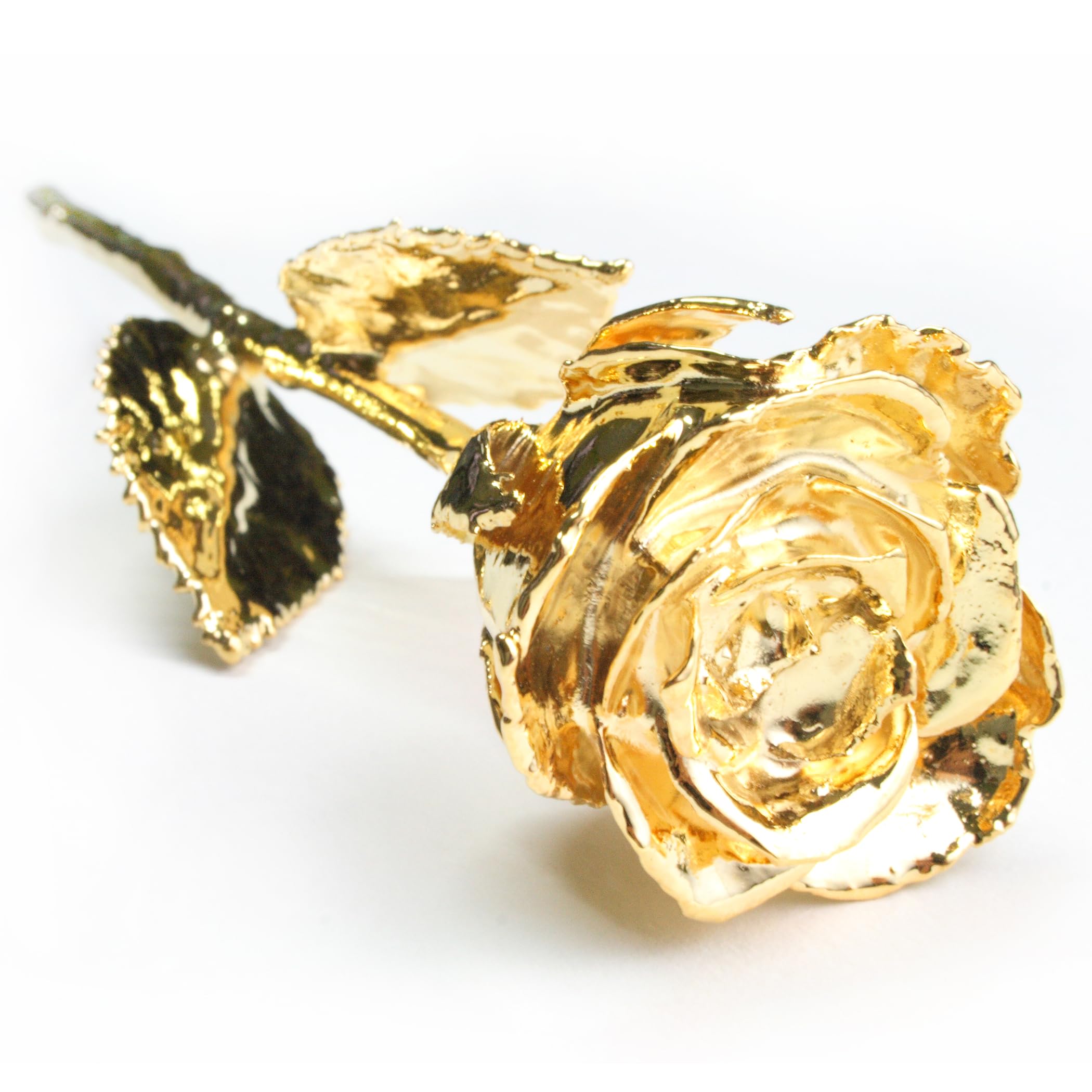Echte Goldene Rose mit Widmung: Ich liebe dich, überzogen mit 999er GOLD, circa 28 cm, mit Geschenkschatulle und Echtheitszertifikat