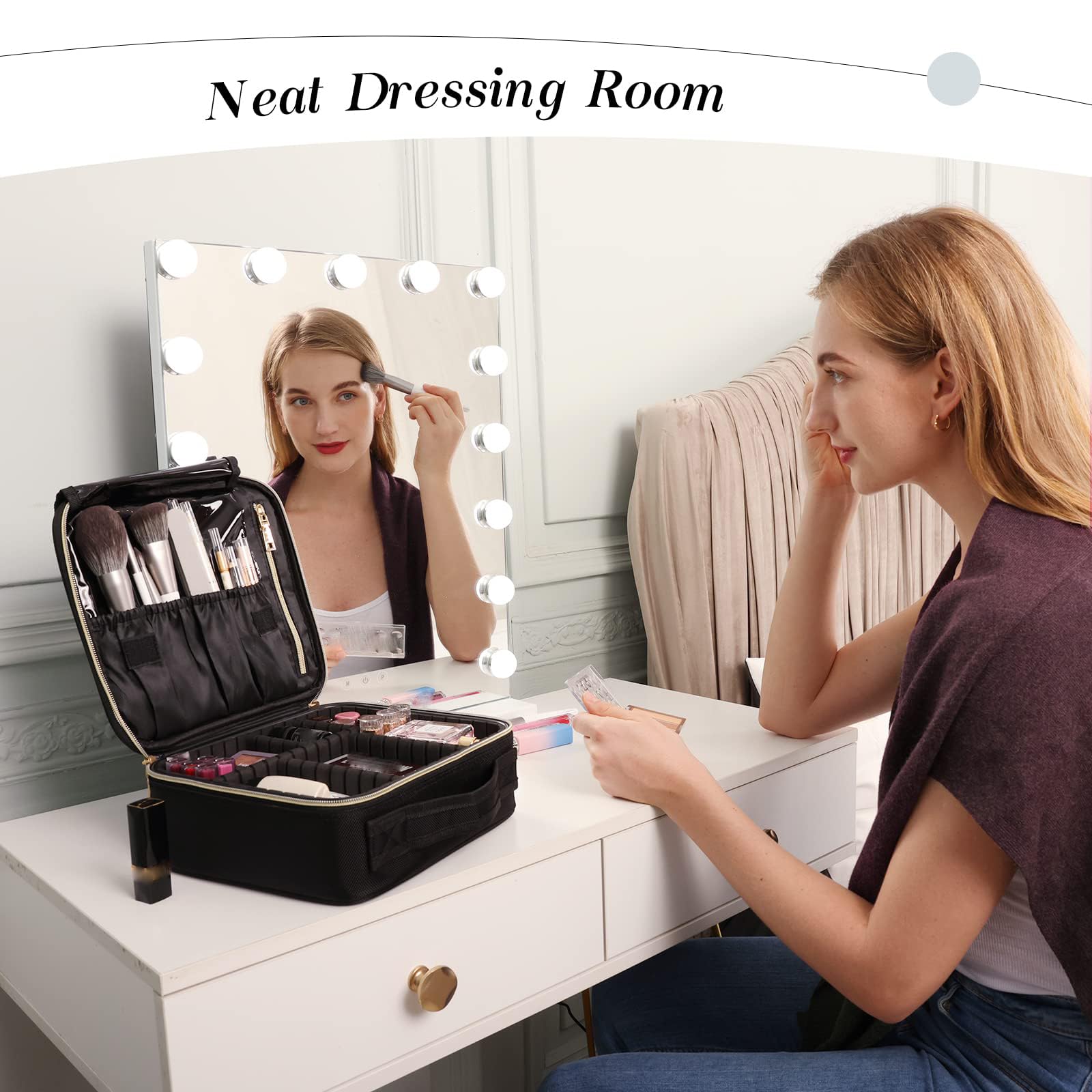 Borsa per Cosmetic Borsa porta Trucchi Borsa Trucco Professionale Valigetta Trucco Makeup Trousse trucchi Beauty Case