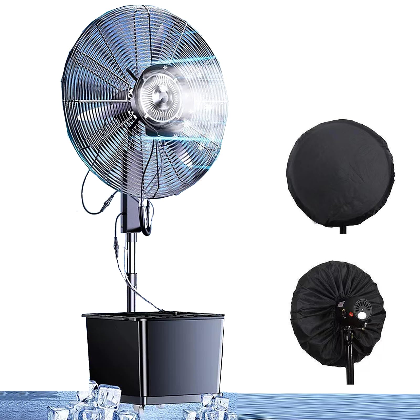Ventilateur sur pied d'extérieur étanche de 71 cm avec 3 vitesses réglables