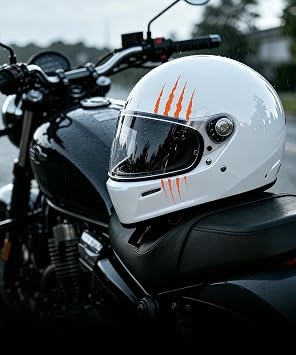 Helmet Stickers,Car Accessories,Universal Monster Claw Scratched Sticker,Motorcycle Helmet Stickers,Automotive Decals,Waterproof Motorbike Body Decor,Fit for Cars Windows,Hoods (Orange)