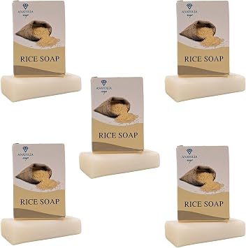 Anatolia Soap 1978 Rice Soap, Traditional Care That Provides Natural Sparkle and Softness to Your Skin, Whitening and Renewing Effect, Brighten Your Skin 5 Pieces.