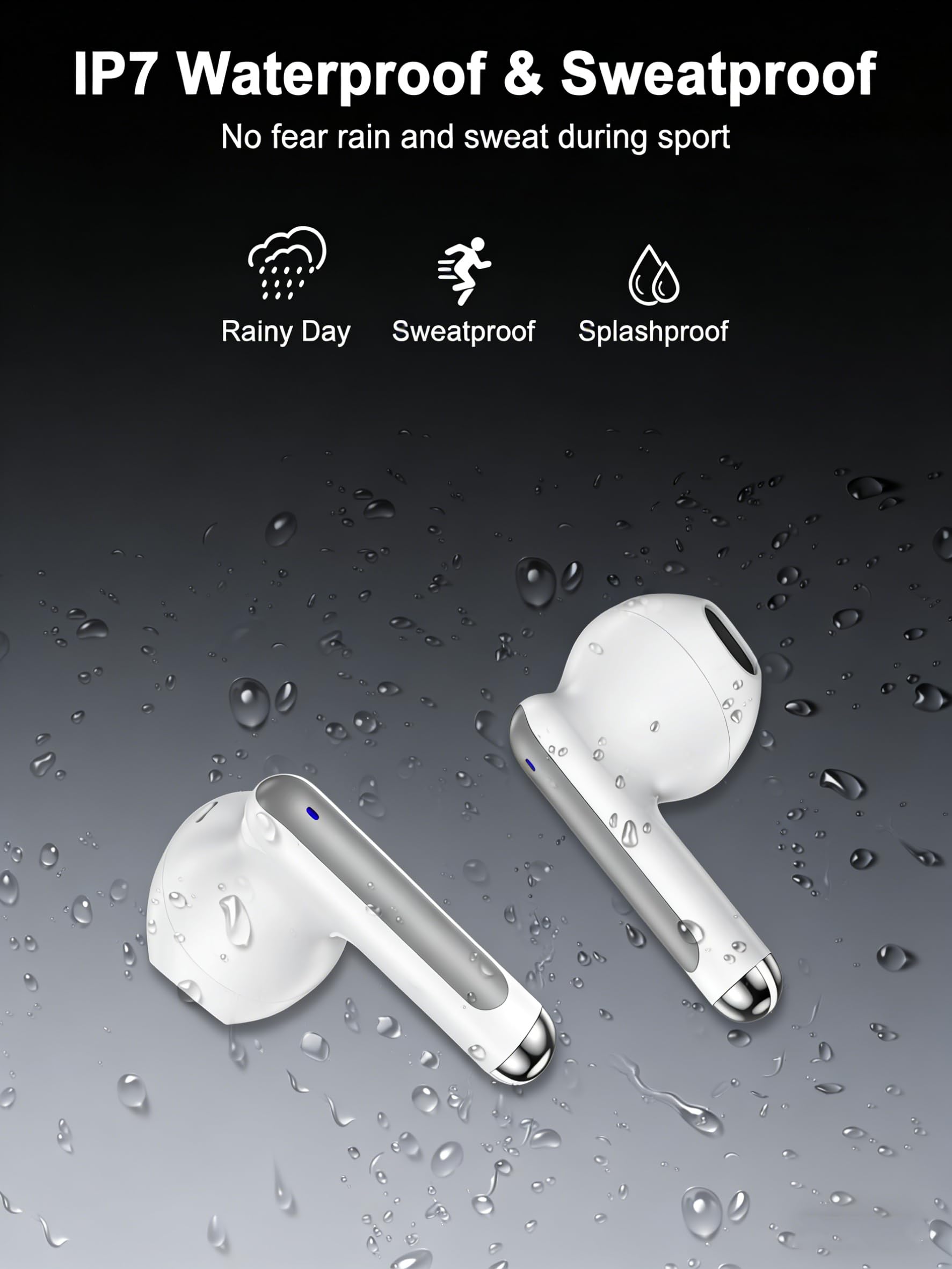 Auricolari Bluetooth senza fili, auricolari per iPhone 17e, 17, 16e | AirPods per iPhone 17Pro 16 Pro Max/15/14/13 Plus, Samsung Galaxy, Google Pixel, OnePlus, Apple Air Pods Android Buds in Ear