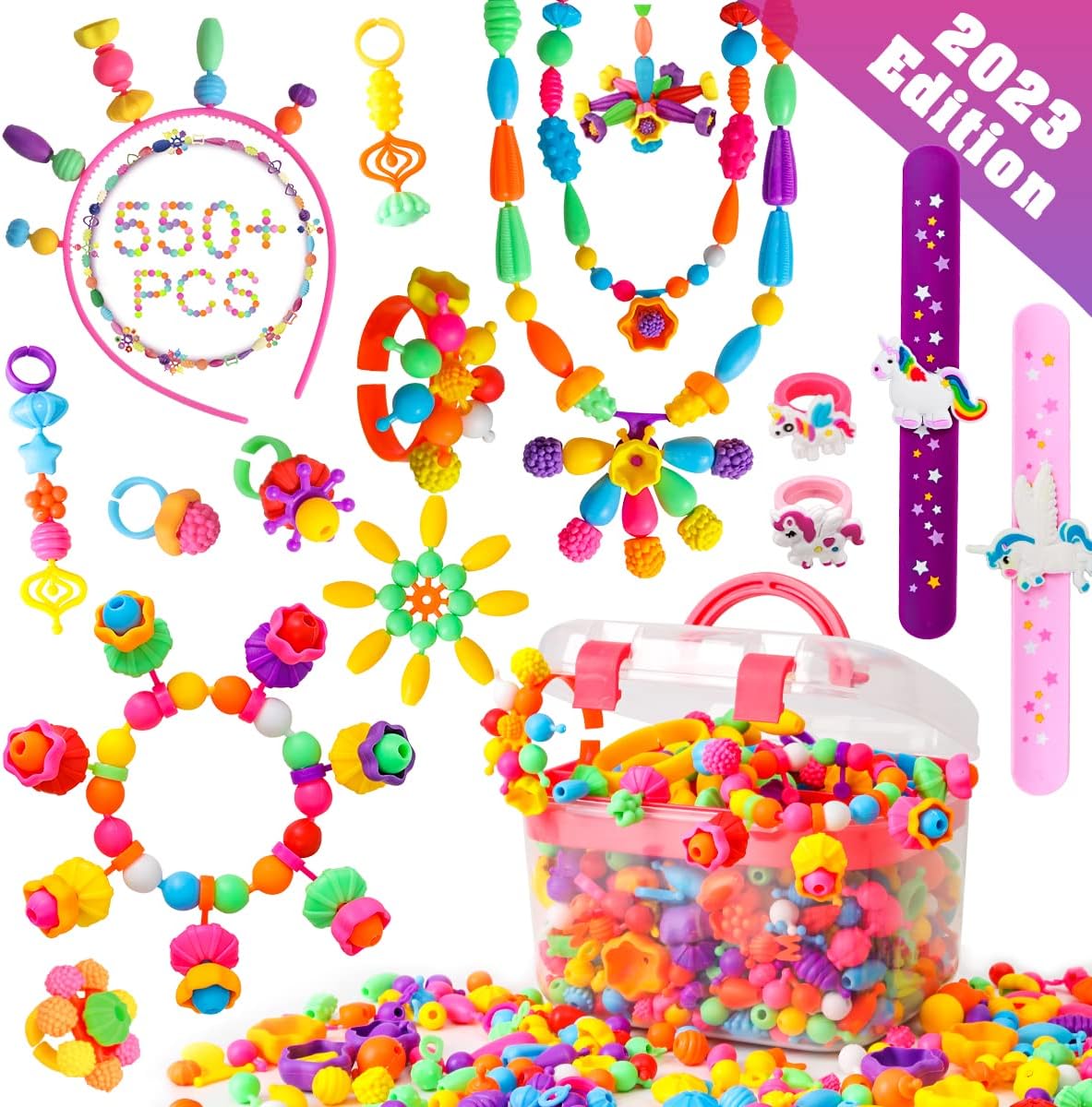 LOYO Pop Beads 550PCS+ Jewelry Making Kit for Kids, Art and Crafts