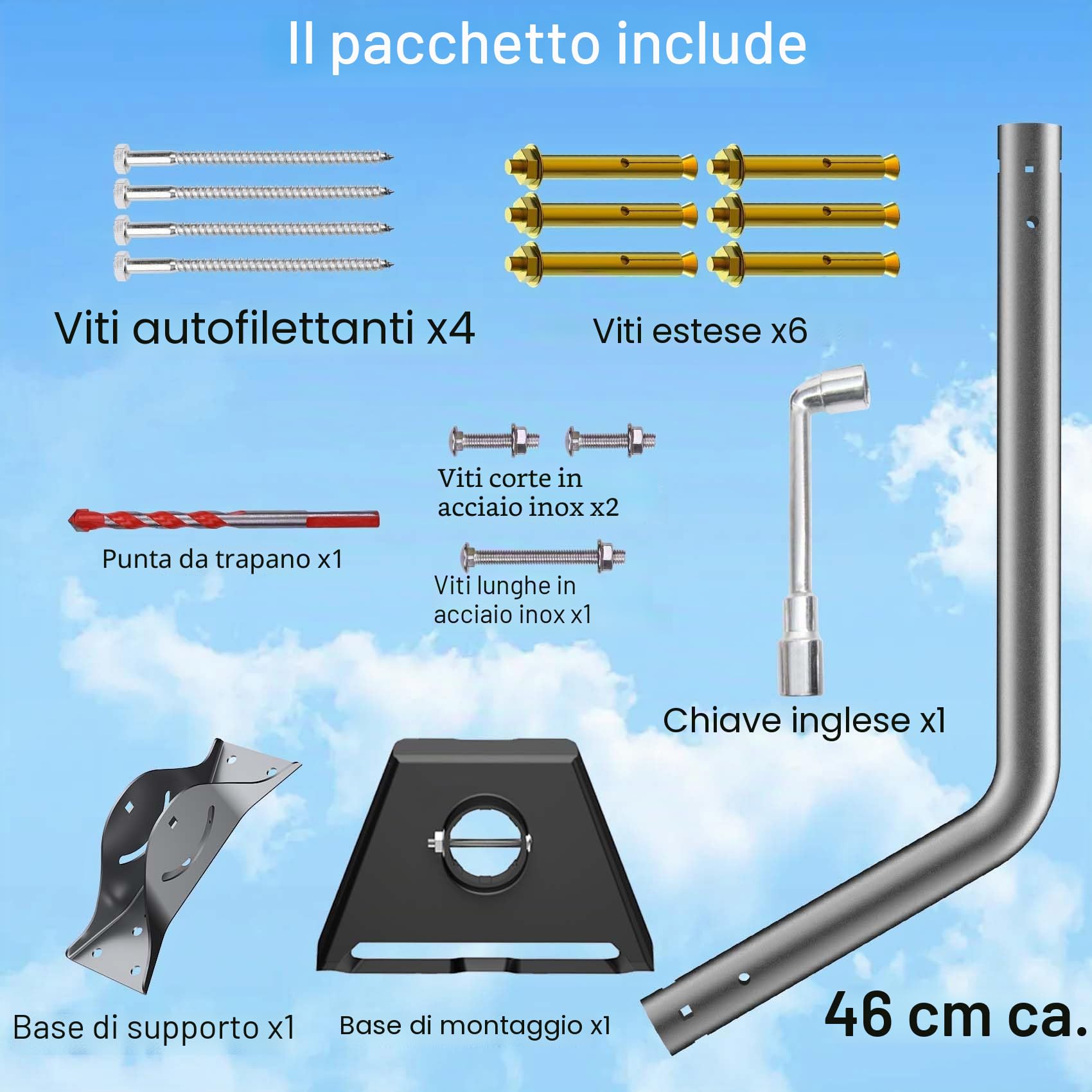 Supporto Gen 3 per Starlink, kit di montaggio regolabile compatibile con parabola standard V3 Starlink, supporto a parete/tetto per kit Internet Starlink Satellite
