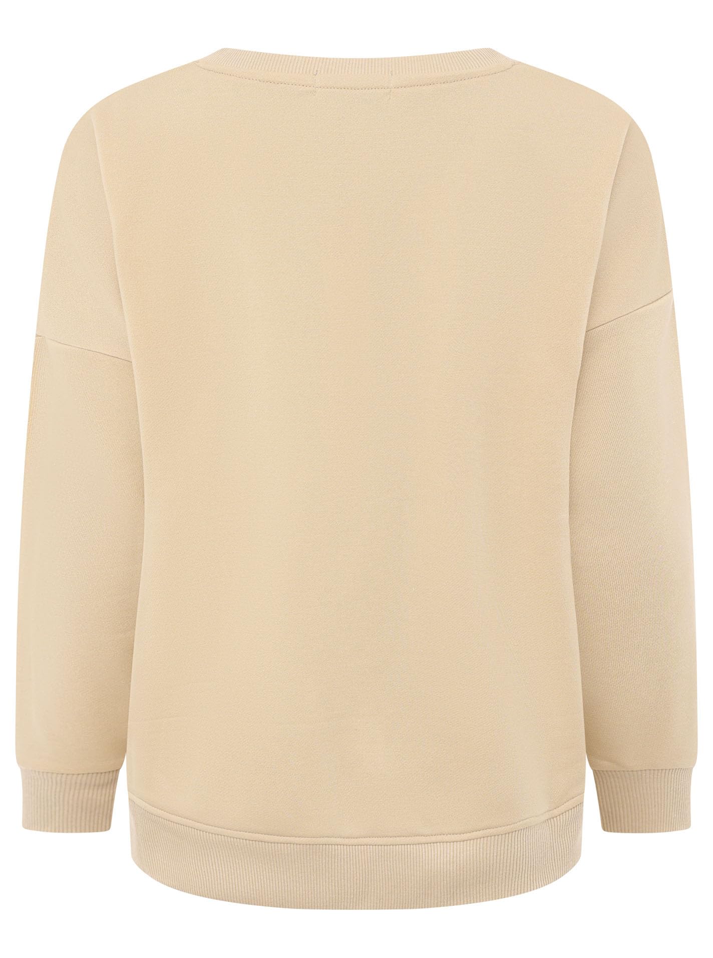 Zwillingsherz Good Vibes Damen Sweatshirt mit 3D-Prägung – Moderner Langarm Sweater mit Statement Schriftzug und Herzmotiv – Lässiger Pullover für Freizeit Alltag Loungewear Herbst Winter