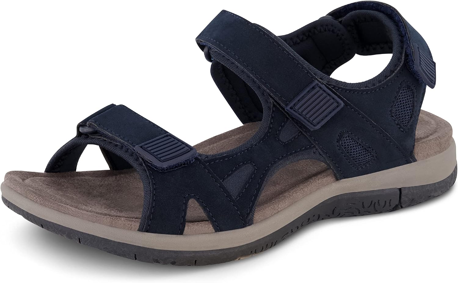 CUSHIONAIRE Women's Pace comfort footbed outdoor sandal with adjustable straps and +Memory Foam, Wide Widths Available