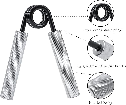 Miniatura 2 de Fortalecedor de agarre de mano y paquete de 2 pelotas de ejercicio de mano, entrenador de fuerza de agarre, resistencia de 50 a 250 libras,