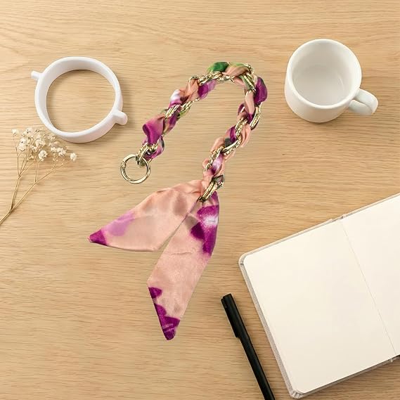 Water Bottle Handle Strap Compatible with 8-40oz Owala Stanley HydroJug Tumbler Spring Floral Grosgrain Ribbon Chain with High Elasticity Silicone Strap Owala Accessories & Stanley Cup Accessories