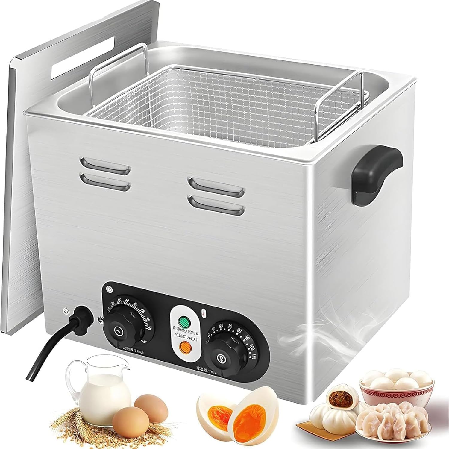 Commercial Stainless Steel Egg Boiler,High Efficiency Constant Temp Egg Braising Device110v,Uniform Thermal Distribution,Accurate Dial Temperature Regulator For Diner Street Food Stores