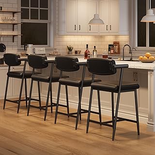 14 Moody Basement Ideas with Dark Cozy Atmosphere 27 IDEALHOUSE Bar Stools Set of 4 with Armrests, Counter Height Bar Stools ...