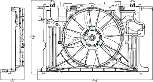 Miniatura 4 de TYC 623160 Conjunto de ventilador de refrigeración compatible con Toyota Corolla 2014-2019