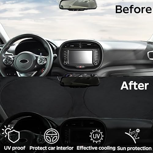 Miniatura 118 de Parasol para parabrisas de ajuste personalizado, cubierta para ventana delantera, visera plegable 210T, protector que bloquea los rayos ultravioleta