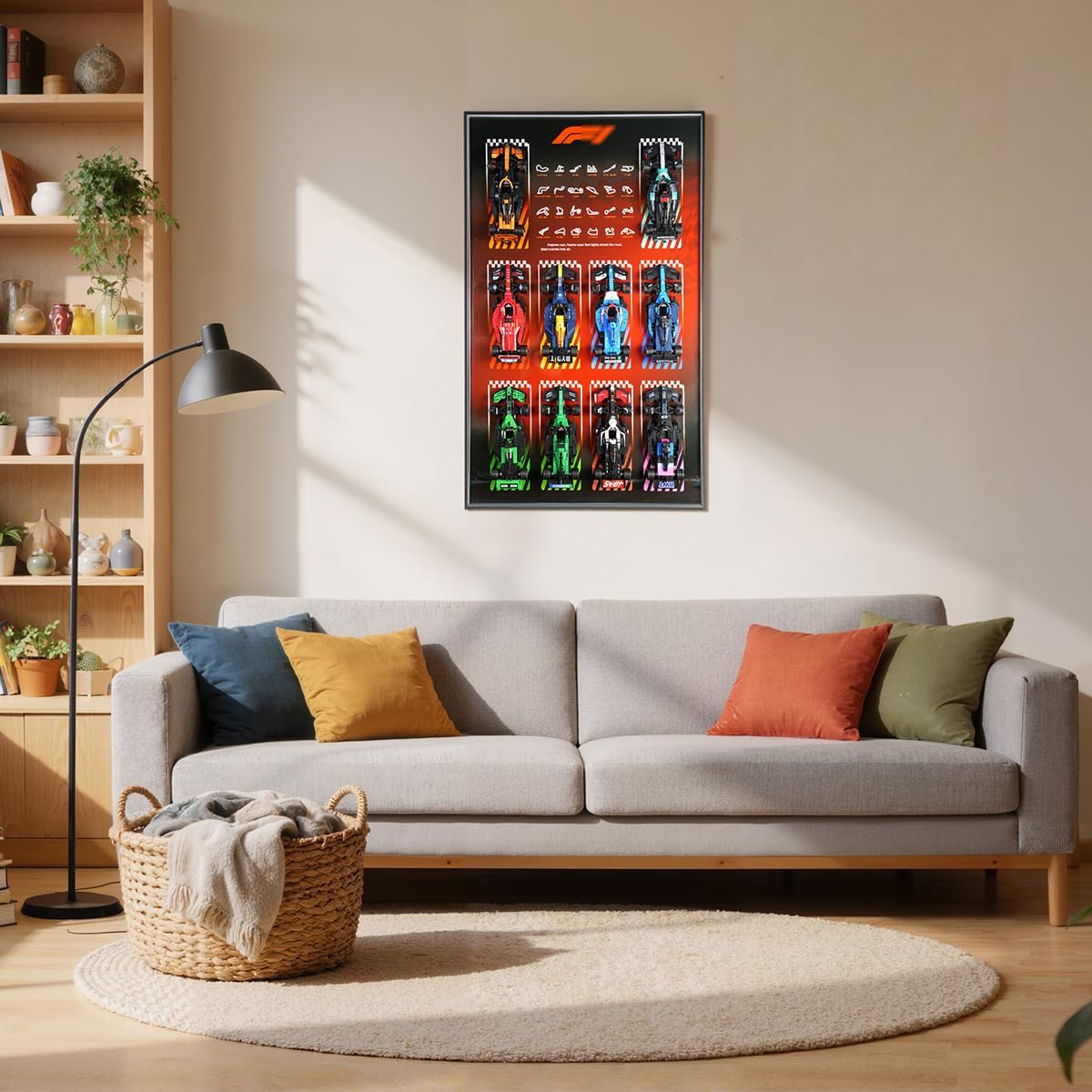 F1 car Wall Mount, Display with for Lego Speed Champions F1, Performance Race Car Building Set 77242-77251,Adult Collectibles Wall Mount （car no Include）