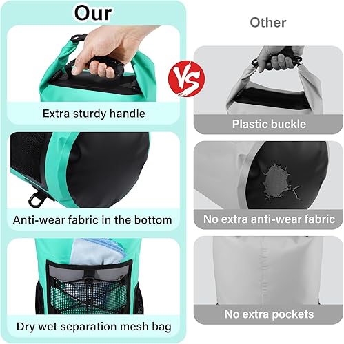 Miniatura 4 de Pimoys Bolsa seca, mochila impermeable de 25 L, bolsas secas para kayak para mujeres y hombres, bolsa de viaje al aire libre enrollable para