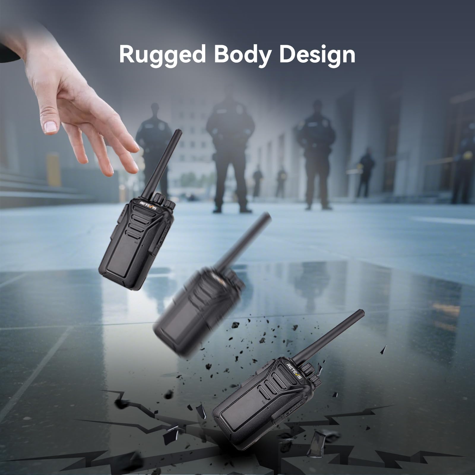Retevis RT27 Funkgerät, PMR Walkie Talkie, 16 Kanäle USB Ladeschale, CTCSS/DCS VOX Notanruf, Funkgeräte Set mit Headset für Sicherheitsdienst, Schule (10 Stück, Schwarz)