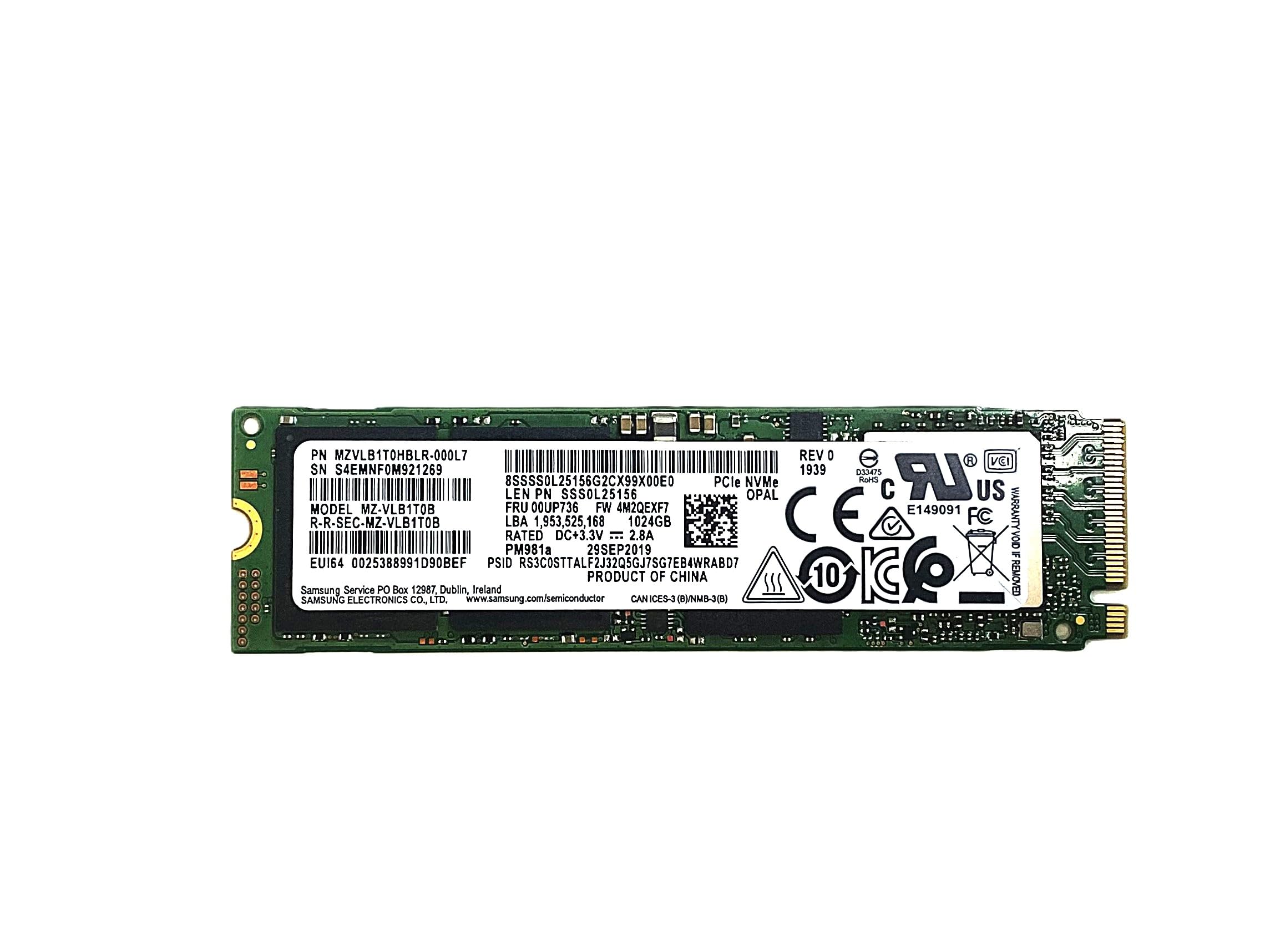 Samsung 1TB SSD PM981a, NVMe M.2 2280, PCIe 3.0 x4, disque dur interne, jusqu'à 3500 Mo/s