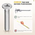 METALLIXITY Phillips Countersunk Ensemble d'assortiment pour écrous à boulon (#10-24) 170Pcs, Kit à vis en acier inoxydable à tête plate avec rondelles plates - pour Fasten en métal intérieur, Argent