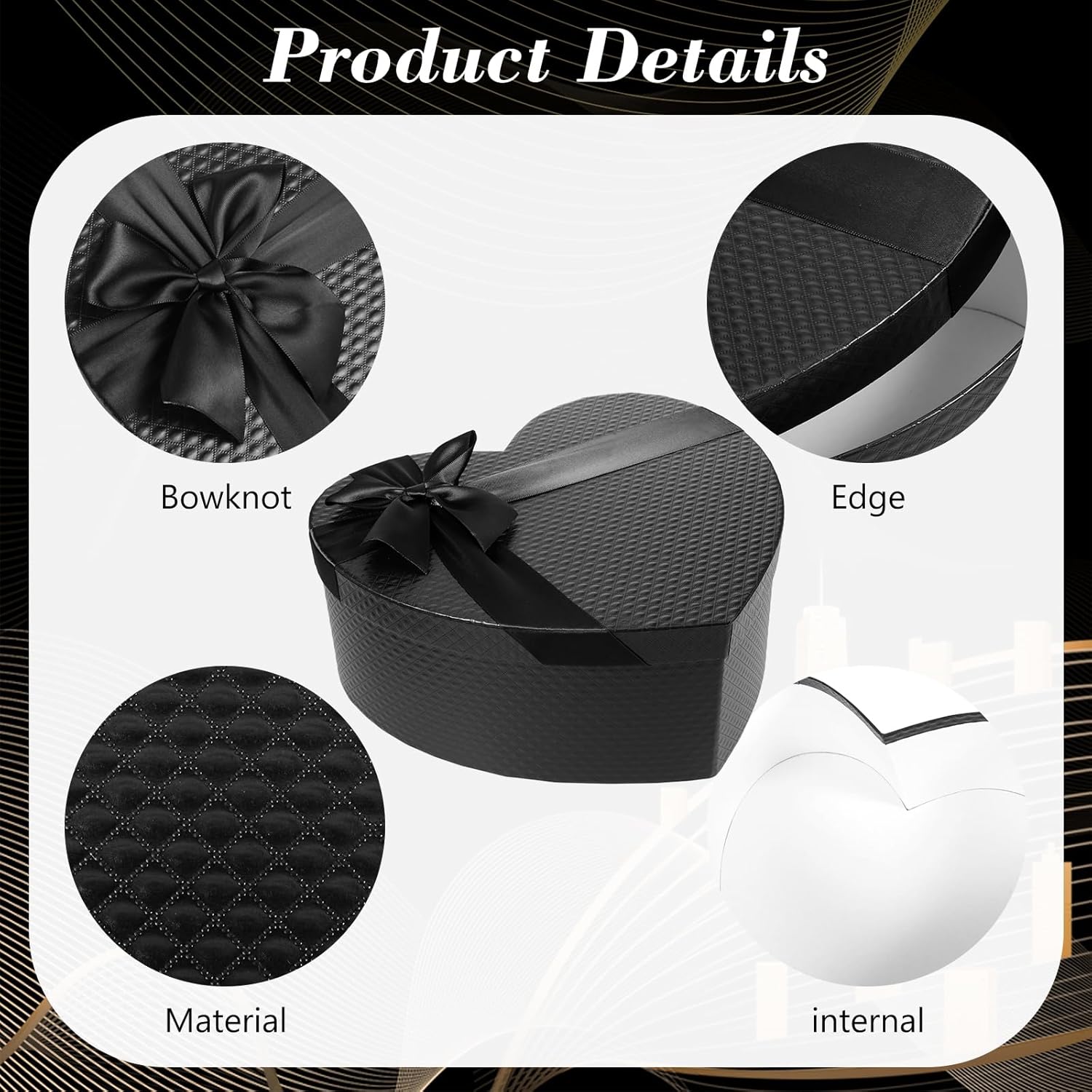 Mobestech Heart Shaped present Box for Flower Arrangements Heart Nesting present Boxes with Lids for Valentines Day Mothers Day Bridesmaid Proposal Wedding - Image 4