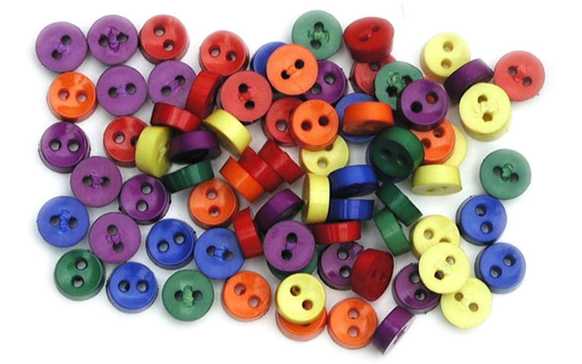 Jesse James Dress It Up Embellishments-Tiny Round Buttons - Primary