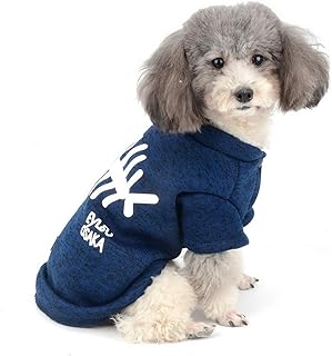 Zunea Small Dog Pullover Sweater Puppy Knitted Clothes Winter Warm Knitwear Coat Soft Cotton Pet Cat Apparels Blue XL