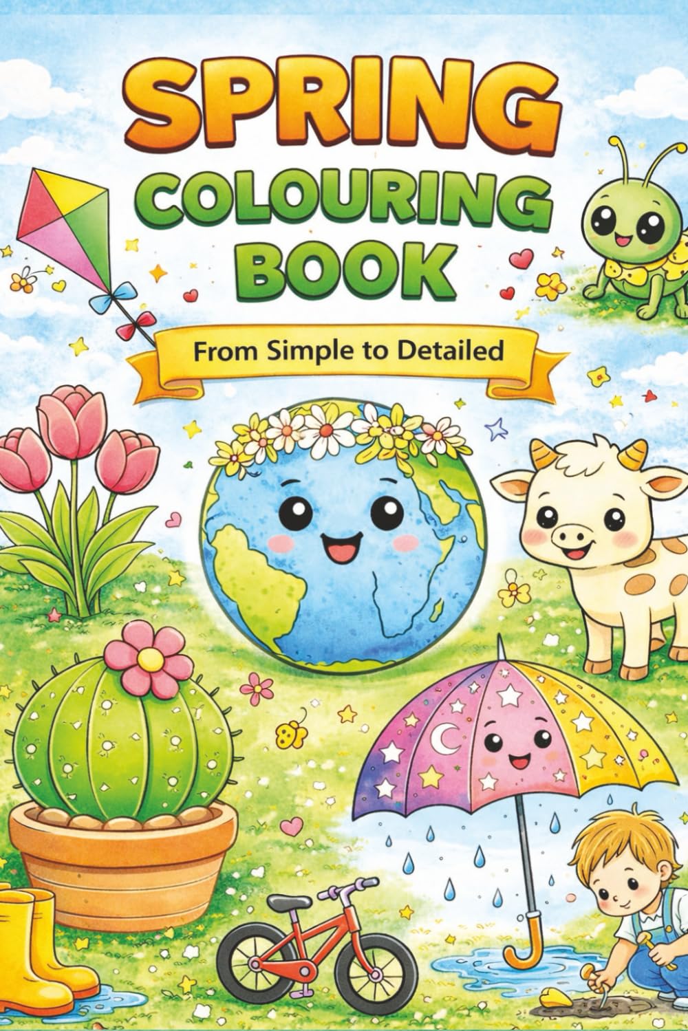 Spring Colouring Book: From Simple to Detailed: a wide range of spring-themed illustrations that gradually progress from bold, easy pages to more detailed designs