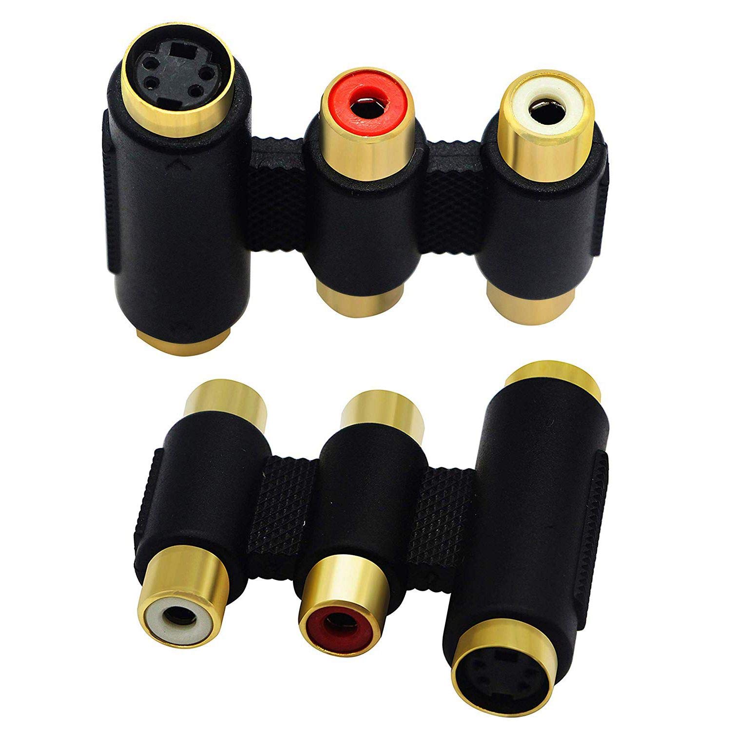 Buy Semoic 2RCA & SVHS Jacks to 2RCA & SVHS Jacks Coupler,Gold Plated