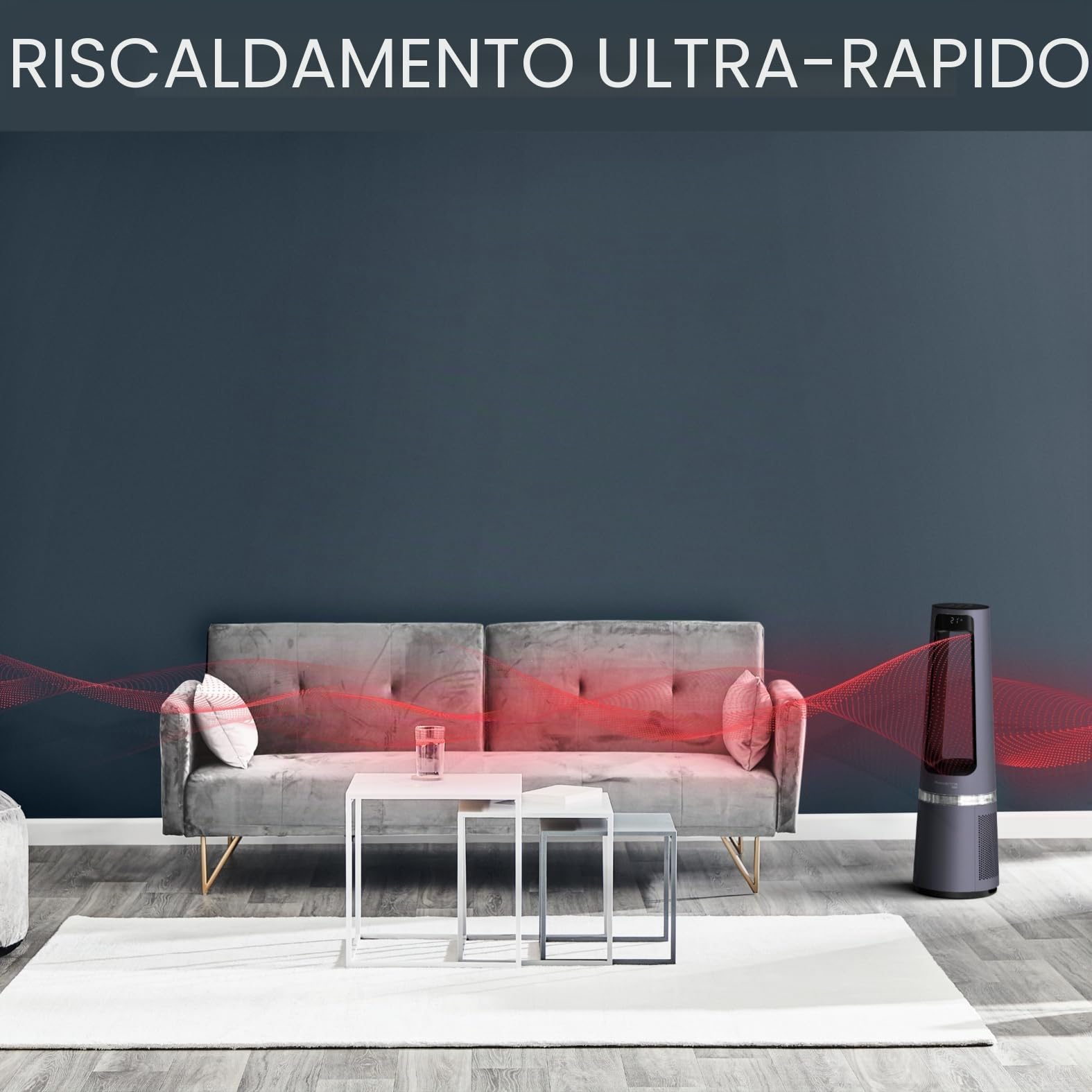 Rowenta Eclipse 3 in 1 Ventilatore purificatore, purifica, riscaldamento, ventilazione, silenzioso, potente, multi-oscillazione, 12 velocità, timer, partenza ritardata QU5062F0