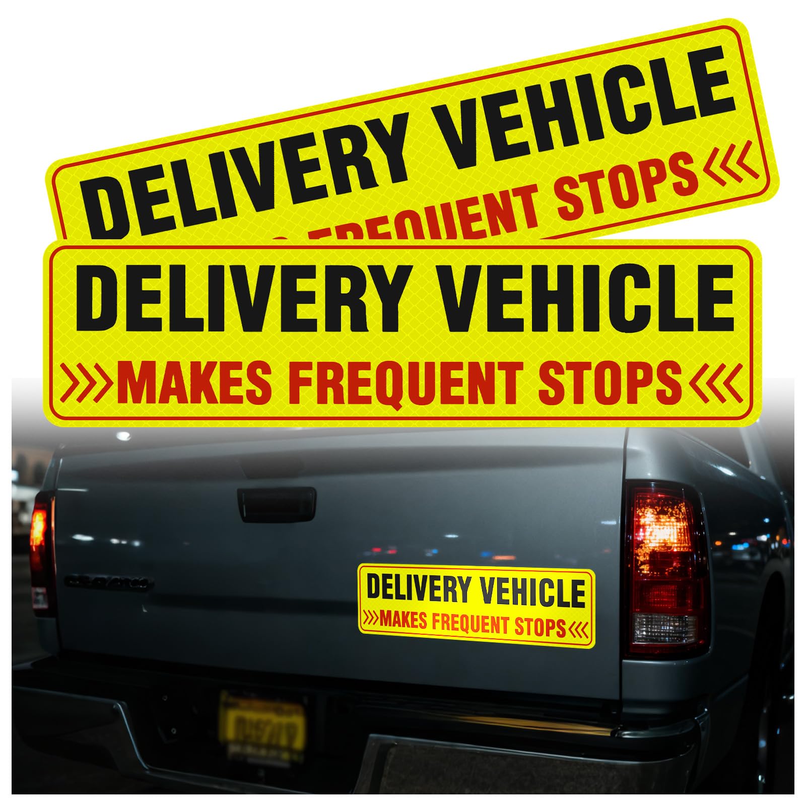 2PCS Reflective Delivery Driver Magnet for Car,Eye-catching Frequent Stops Car Magnet as Delivery Driver Accessories,Waterproof Deliveries Magnetic Cars Sign Cars Accessories