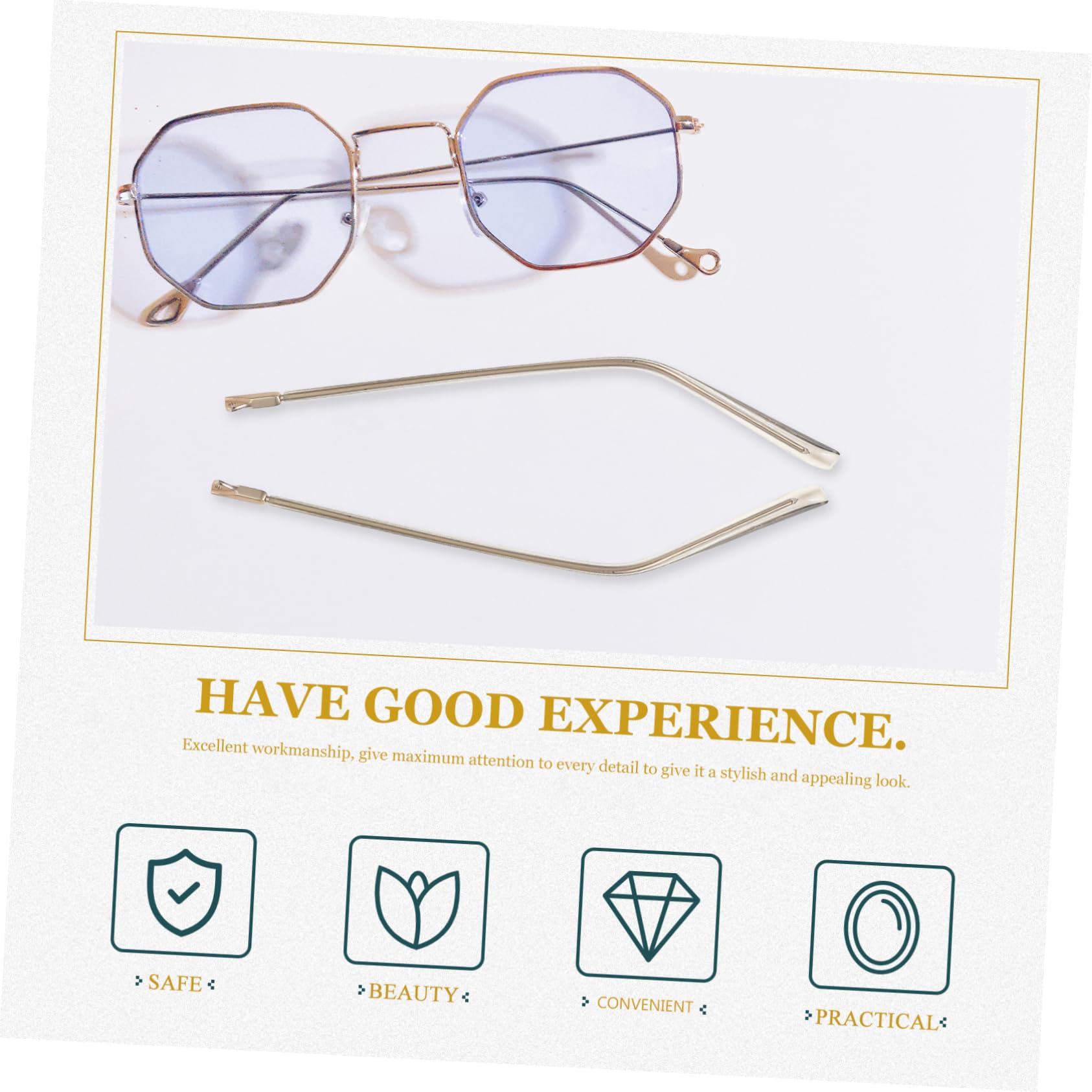 FOMIYES Sturdy Metal Eyeglasses Arms Legs Replacement Temple for Glasses - Temple Accessories for Glasses