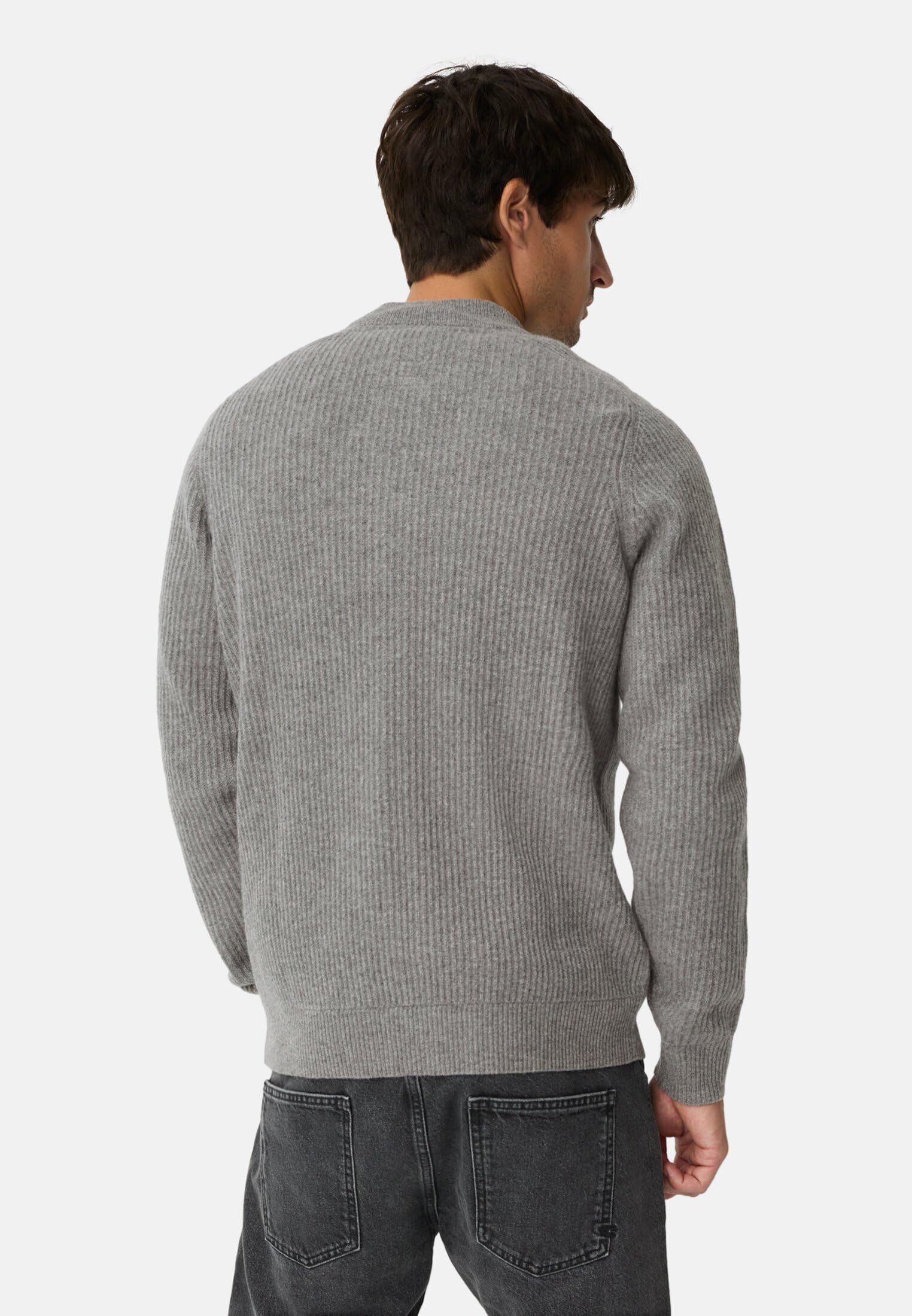 camel active Herren Strickjacke aus Reiner Lammwolle