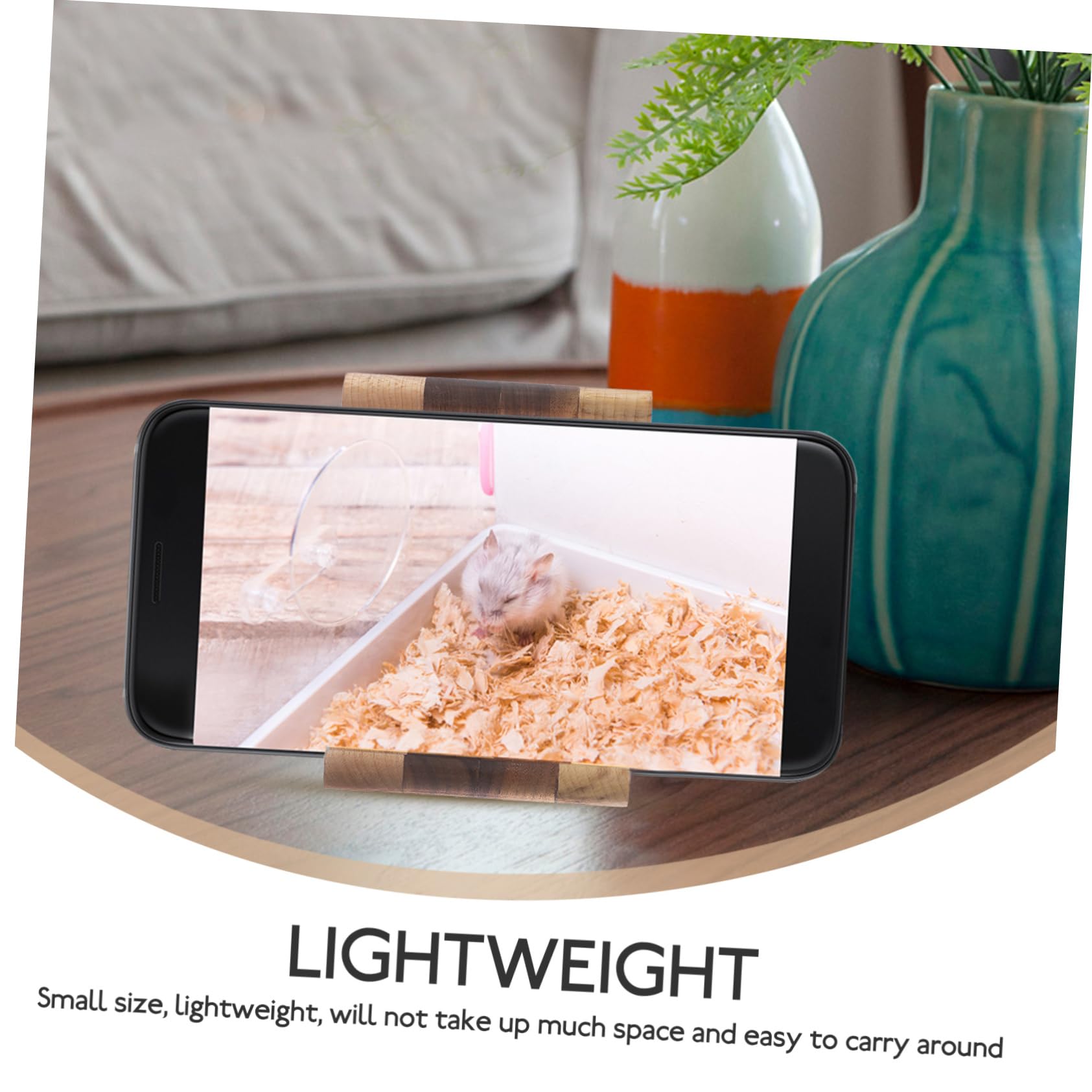 KOMBIUDA Supporto Telefono Tavolo in Legno, Design Semplice e Stabile | Noce Nero e Acero, Base Leggera e Portatile, Supporto da Tavolo per Uso Quotidiano