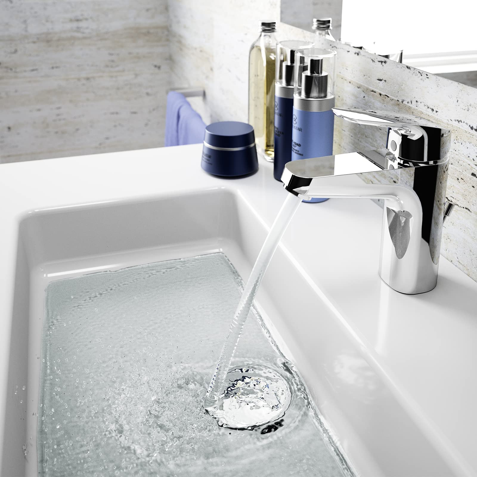 Ideal Standard - Ceraflex Miscelatore Monocomando lavabo con bocca di erogazione fissa h 95mm, Cromato