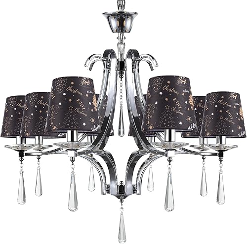 Miniatura 8 de Juego de 6 pantallas de lámpara de Navidad, lámpara de araña pequeña, campana, clip en pequeña lámpara de pared, lámpara de vela (negrocaqui)