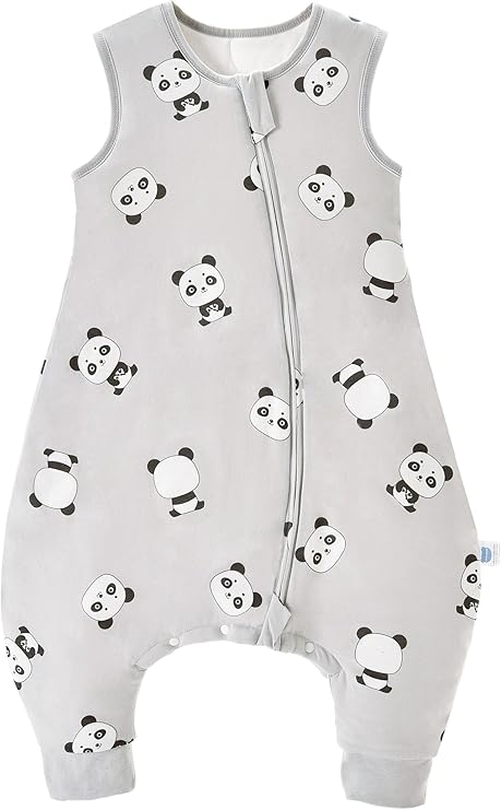 Chilsuessy Nursery,Bedding,Blankets & Swaddlers,Swaddles Chilsuessy Toddler Sleeping Bag with Feet ( CPC Certification ) 2.5 Tog Baby Sleeping Sack with Legs Pyjamas Infant Walking Cotton Wearable Blankets, Panda Grey, 80cm/2-3 Years