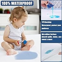 Vista 2 de Protector de colchón impermeable tamaño Queen, paquete de 2 fundas de colchón transpirables, funda de colchón de bolsillo profundo ajustable que se